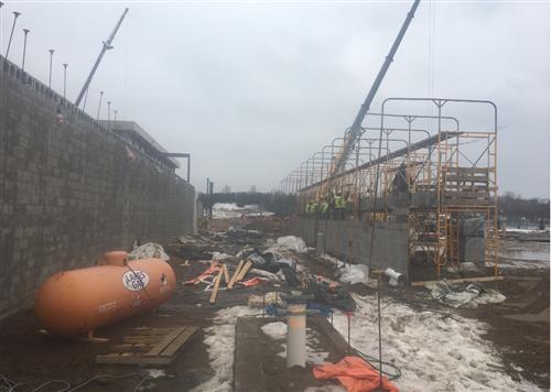 Masonry Installation for Interior Walls of New Field House 